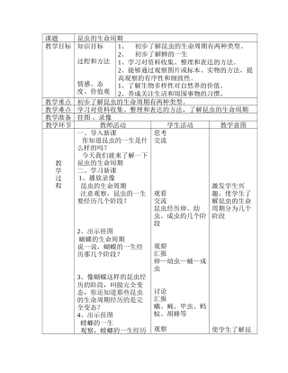 昆虫的生命周期