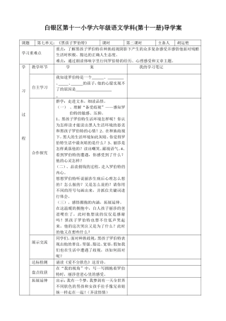 黑孩子罗伯特第二课时
