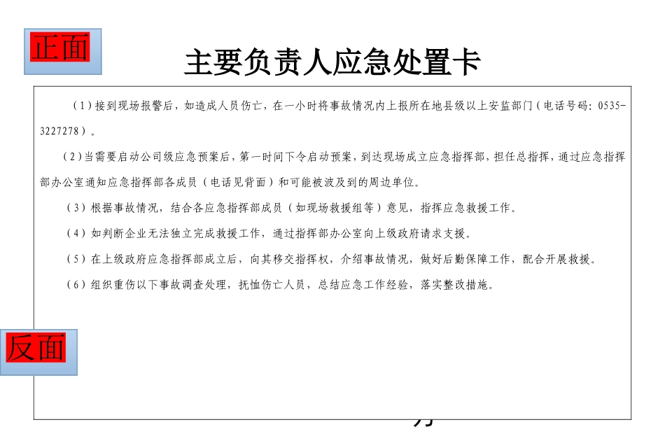 企业安全生产应急处置卡--模板_第1页
