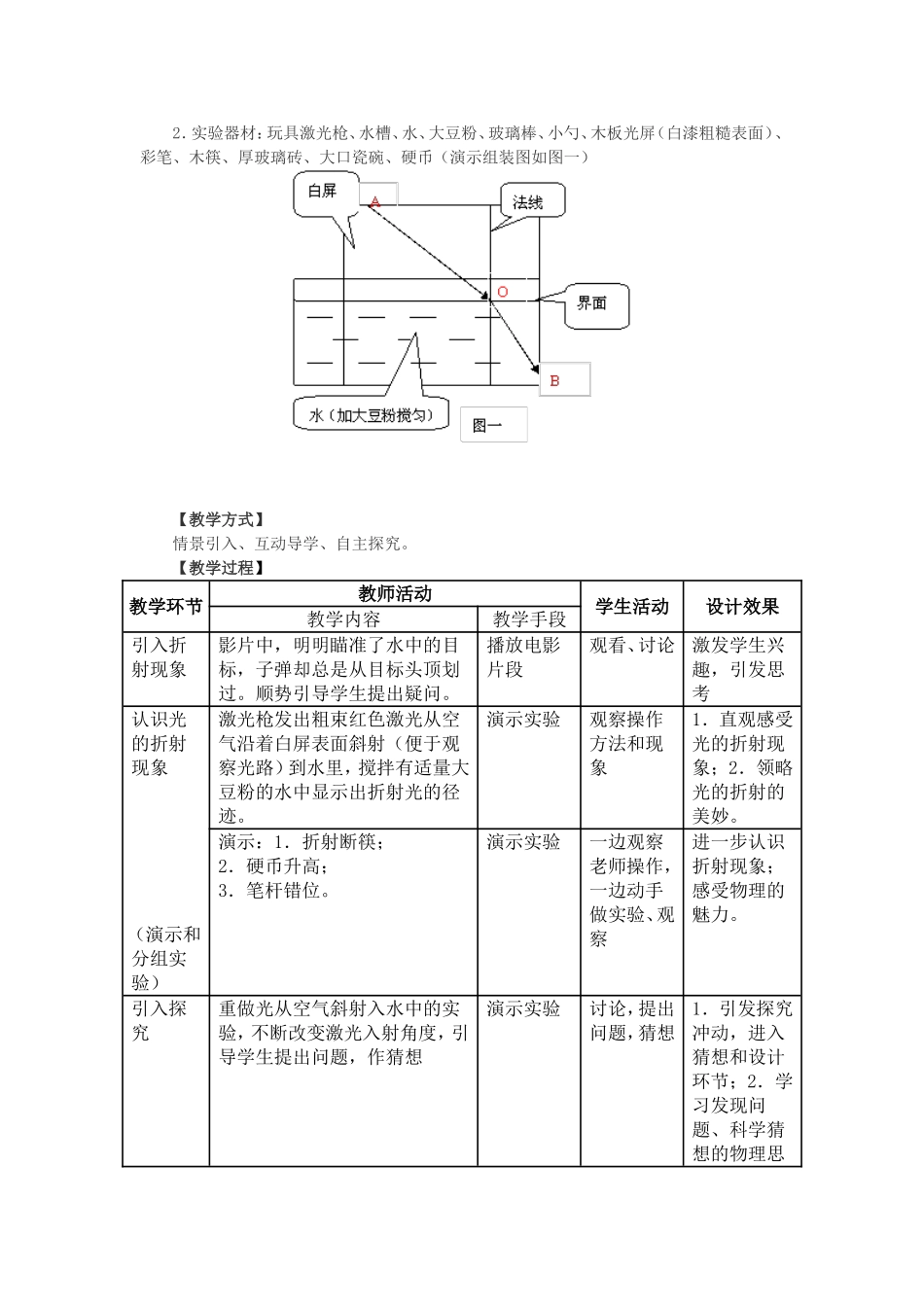《光的折射》教学设计_第2页