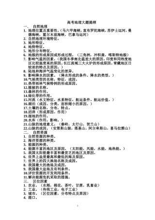 高考地理大题提纲