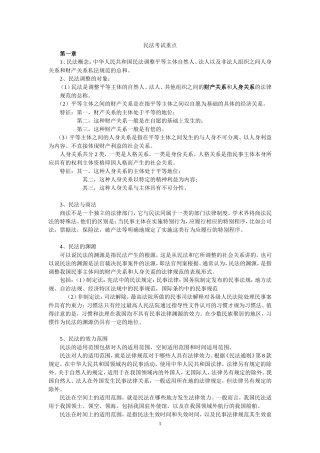 民法考试复习重点