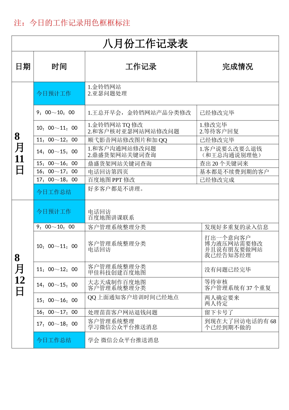 每日工作记录表_第1页