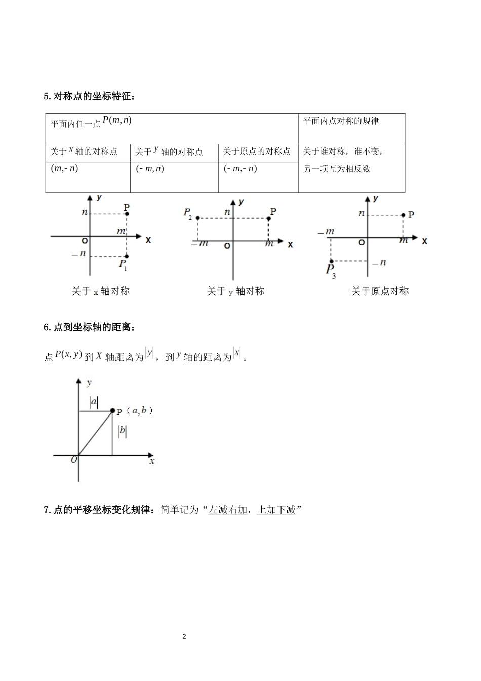 平面直角坐标系典型例题含答案_第2页