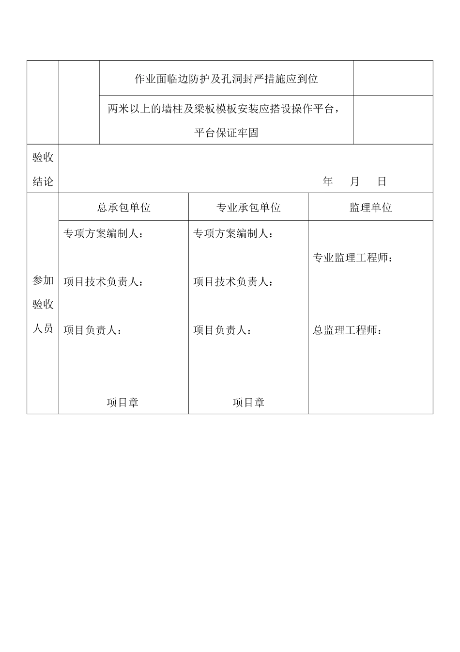 铝合金模板工程验收表_第3页