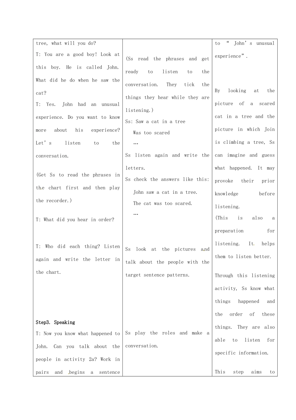 浙江省嵊州市三界镇中学八年级英语《Unit 3 What were you doing when the UFO landed》教案_第3页