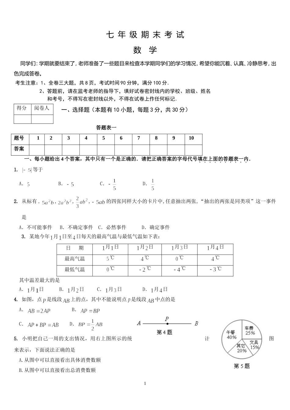 七年级期末考试张娟_第1页