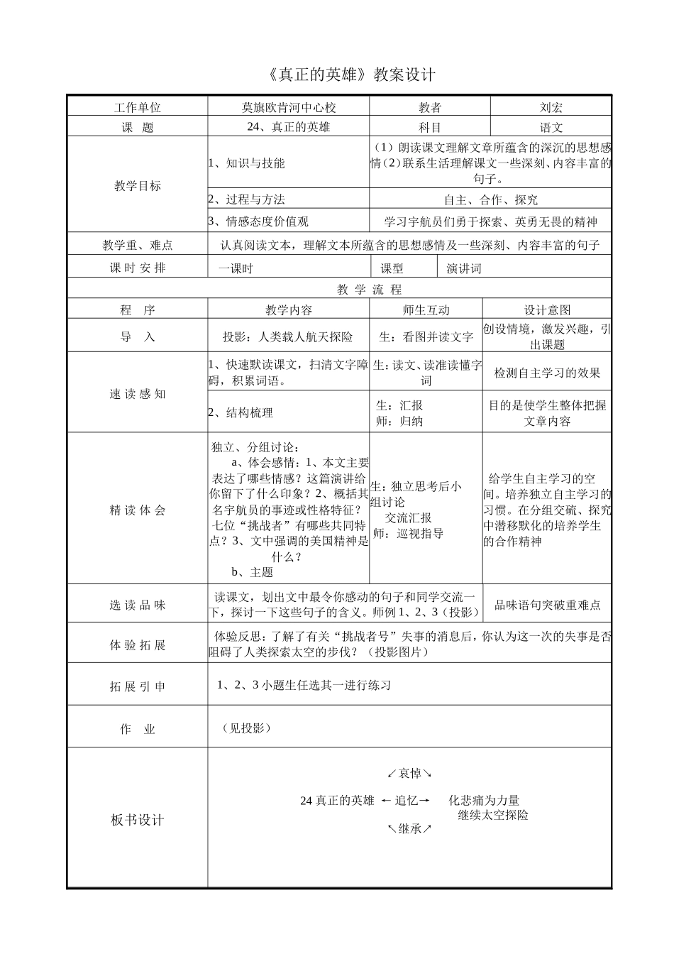 真正的英雄教案liu_第1页