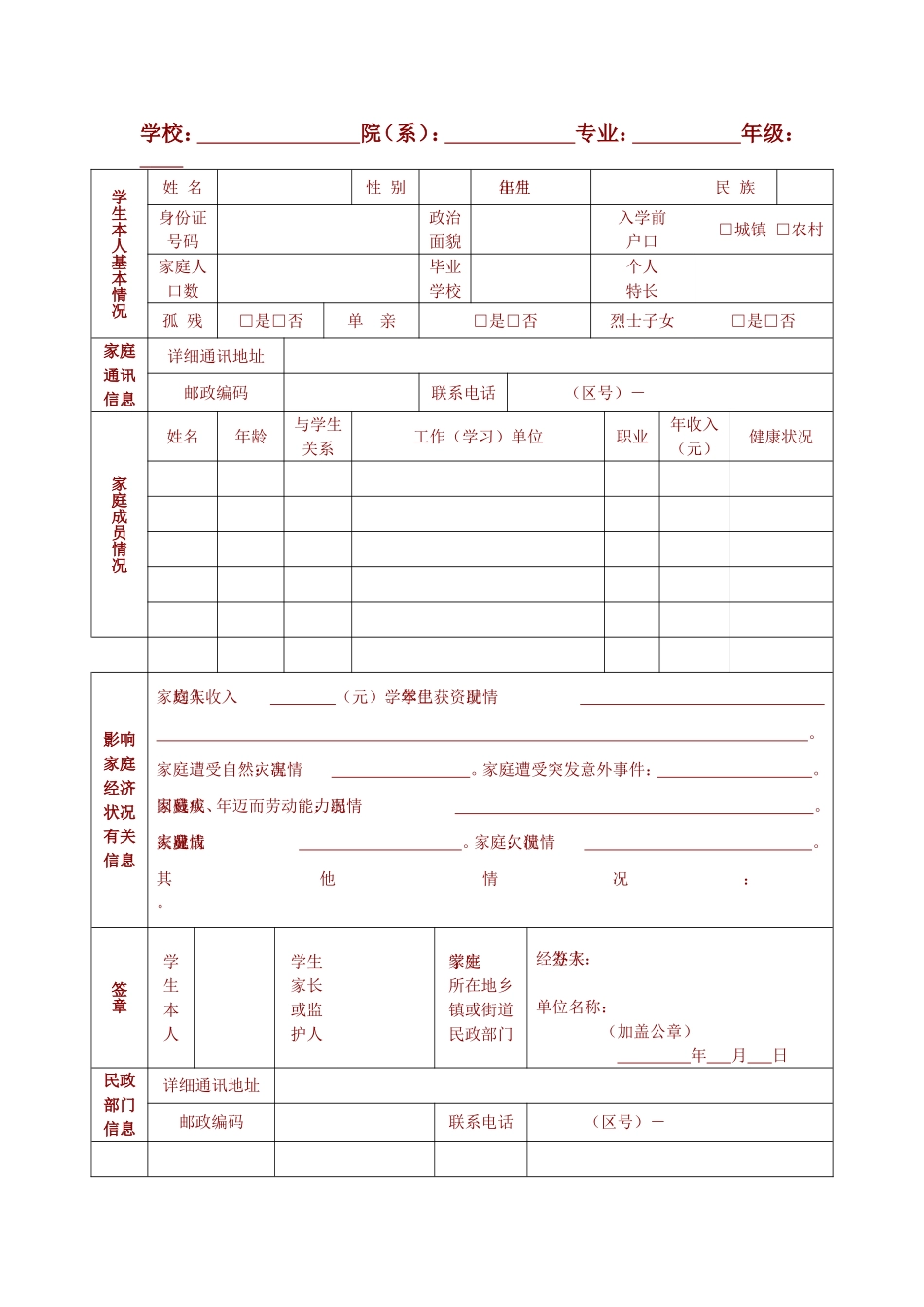 贫困生申请表_第2页