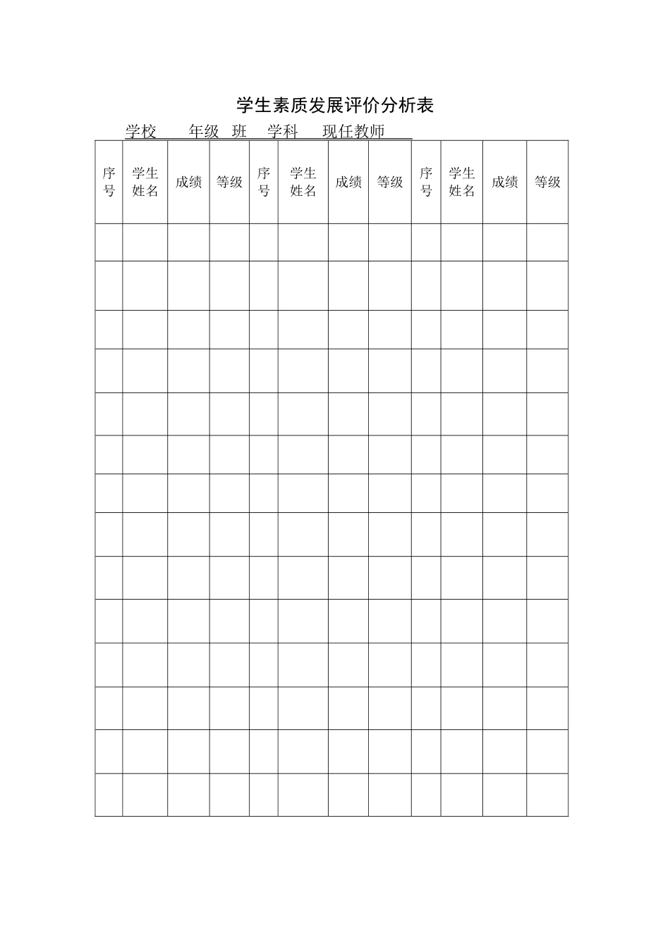学生素质发展评价分析表 (3)_第1页