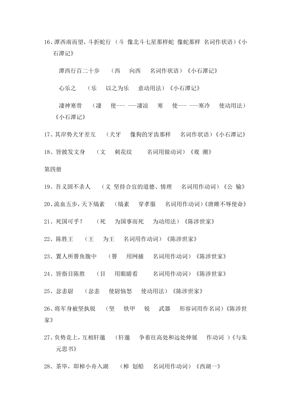 初中文言文词类活用表_第2页