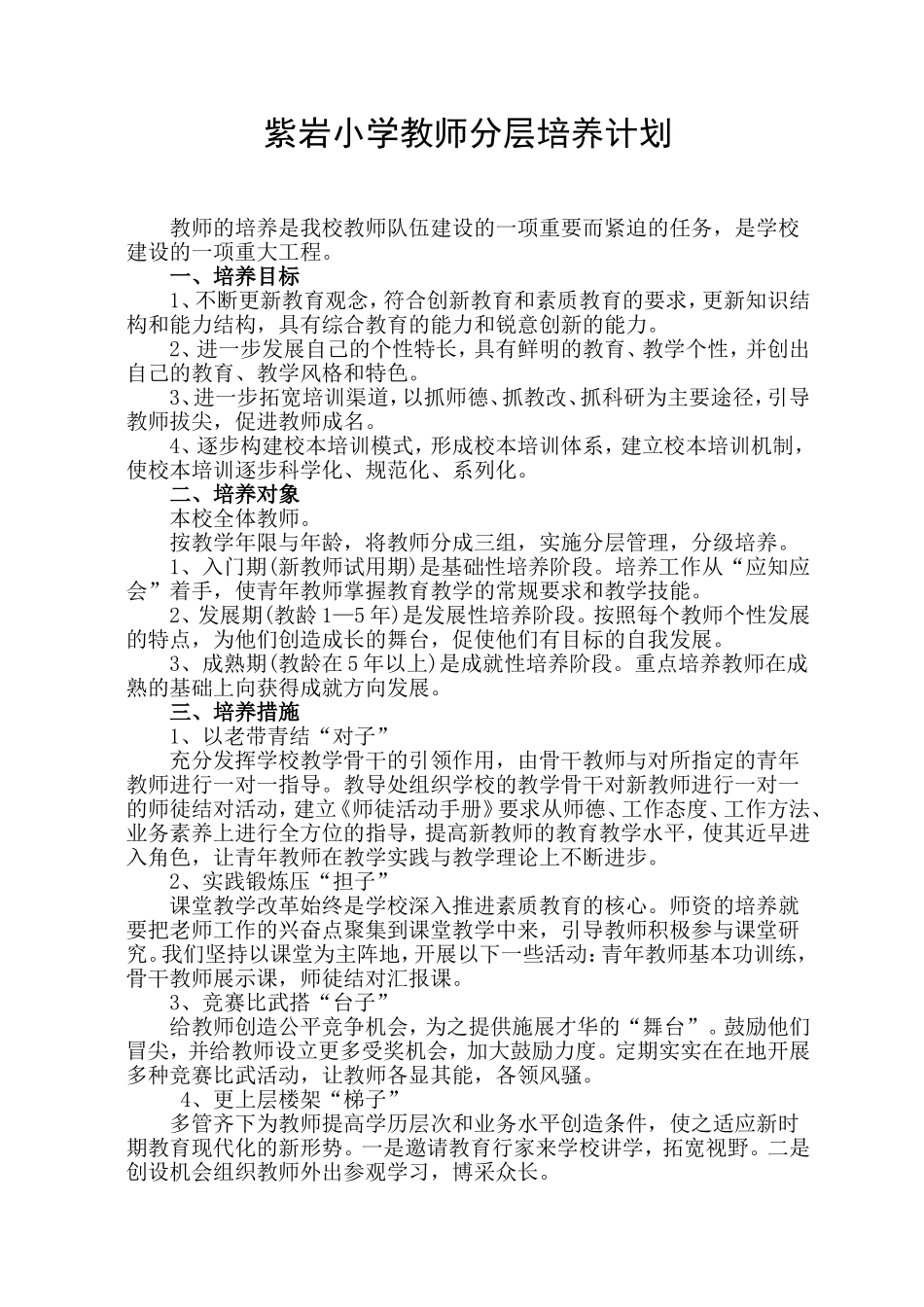 教师分层培养计划_第1页