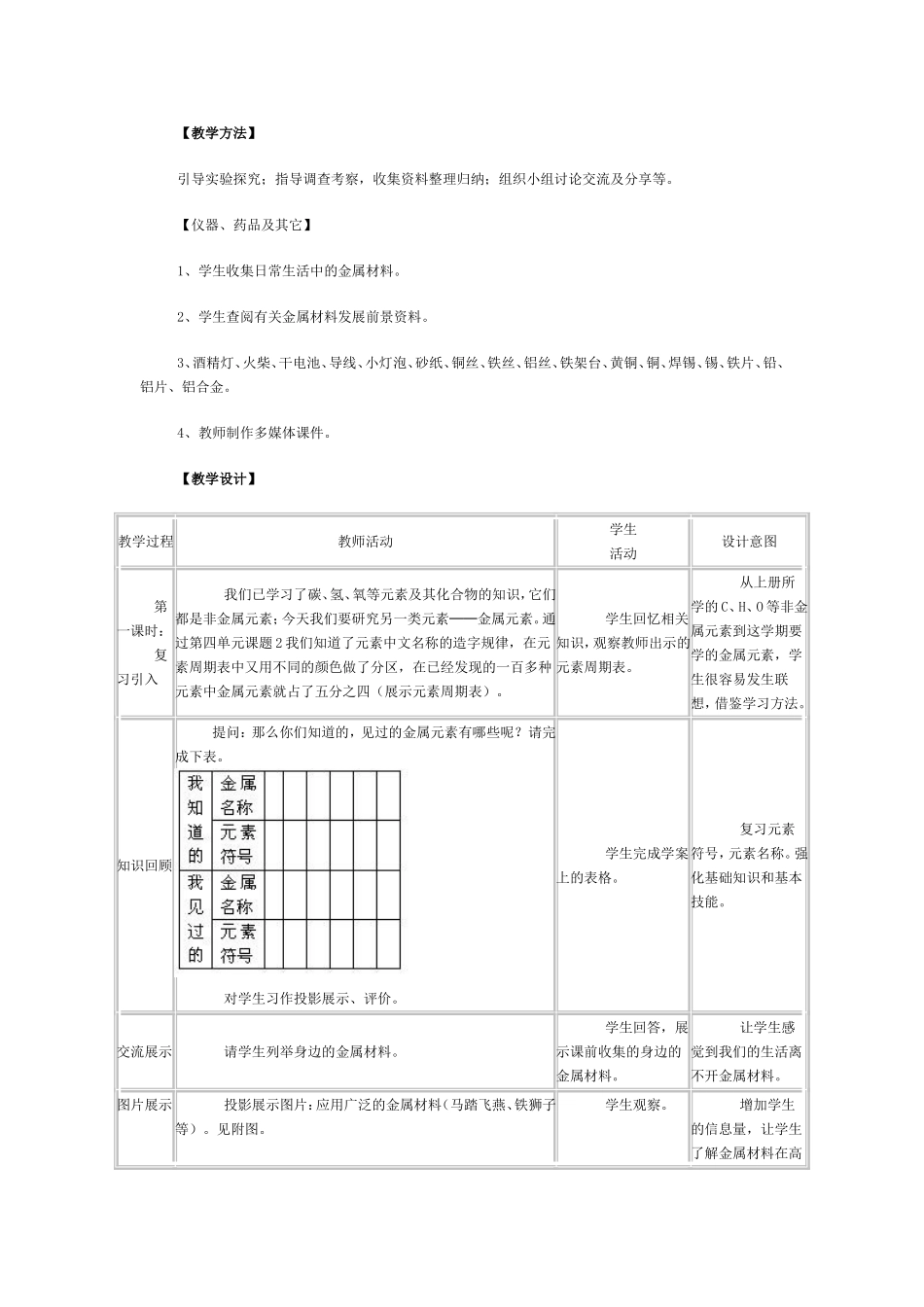 课题1-金属材料-教学设计_第2页
