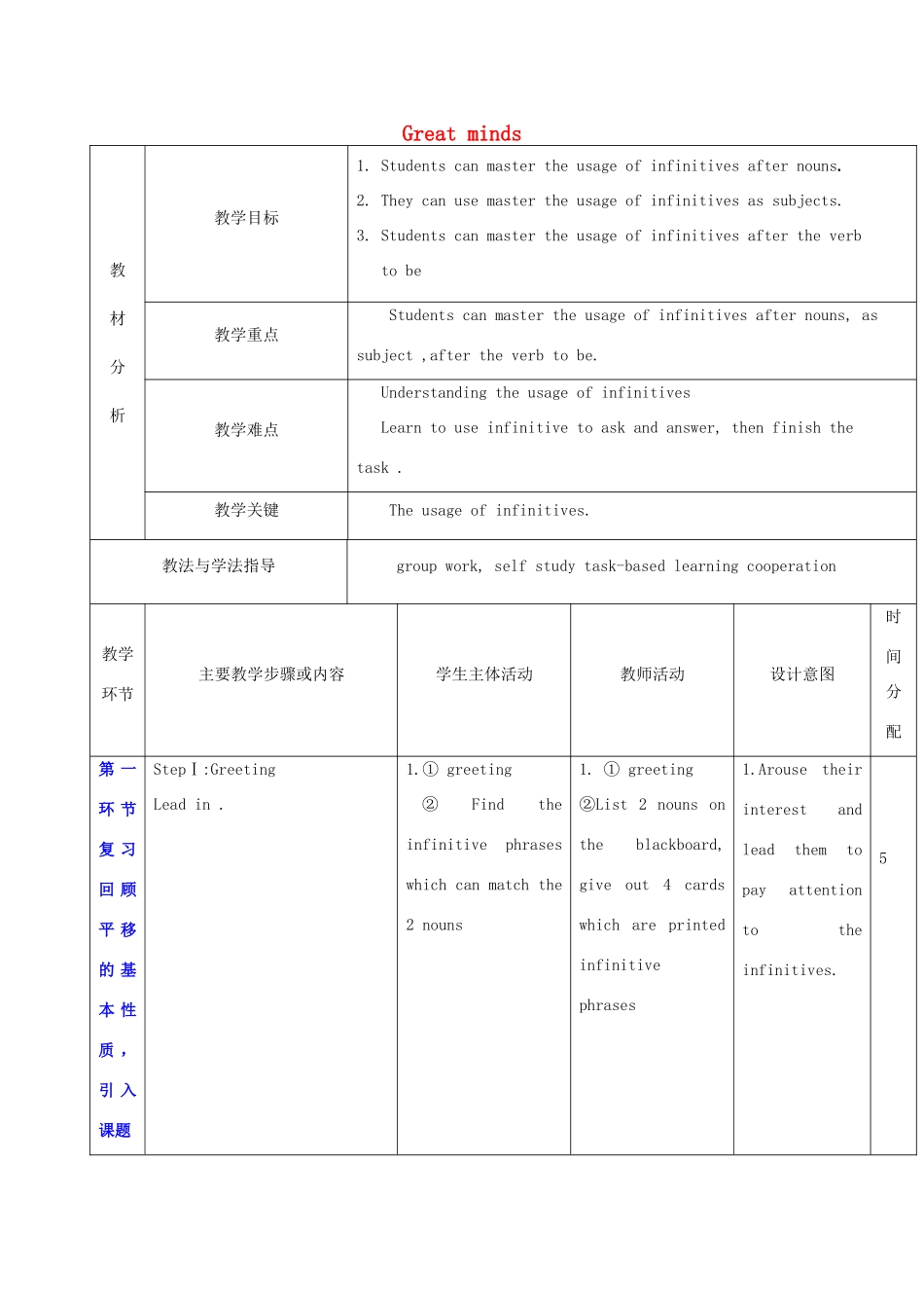秋九年级英语上册 Unit 2《Great minds》教案3 （新版）牛津深圳版-牛津深圳版初中九年级上册英语教案_第1页