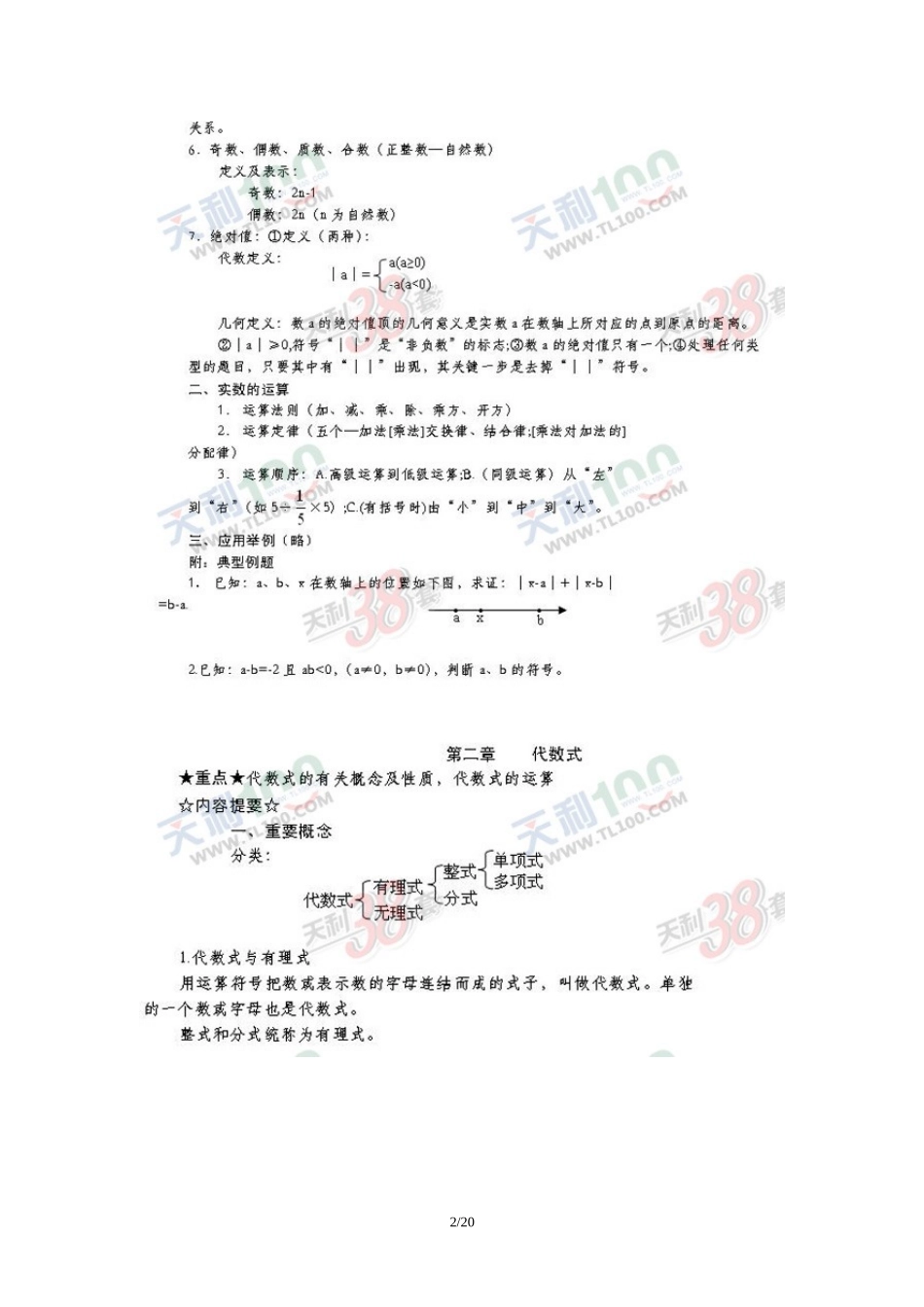 中考数学总复习资料大全(精华版)_第2页