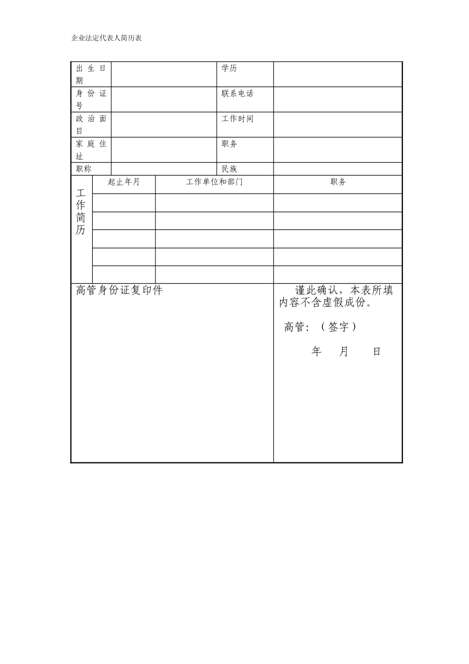 企业法定代表人简历表_第3页