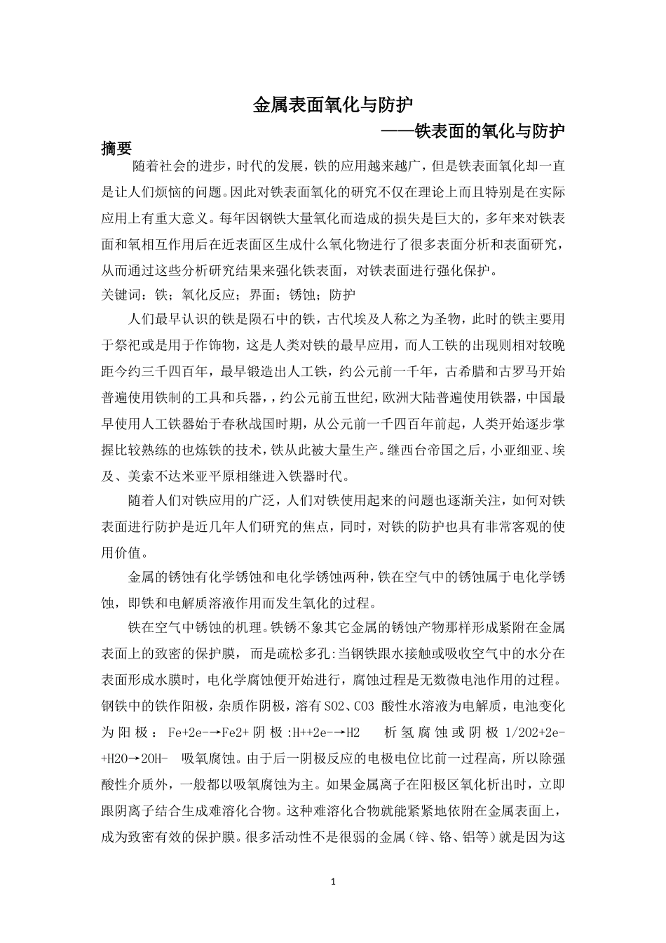 金属表面氧化与防护_第1页