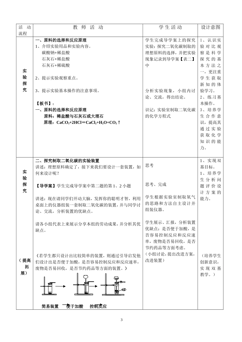 课题2-二氧化碳制取的研究教学设计_第3页