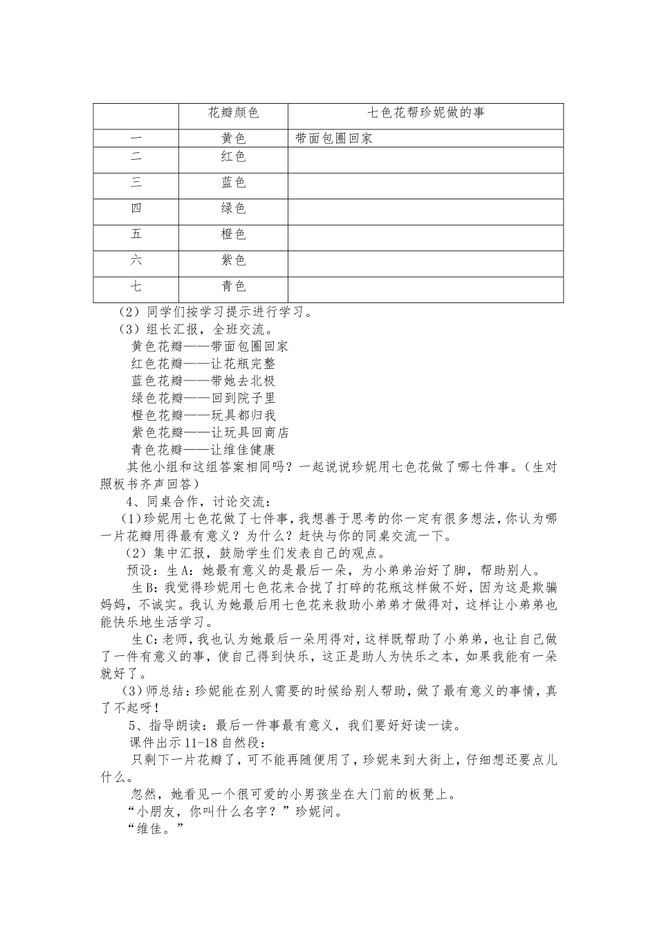七色花》教学设计_第2页