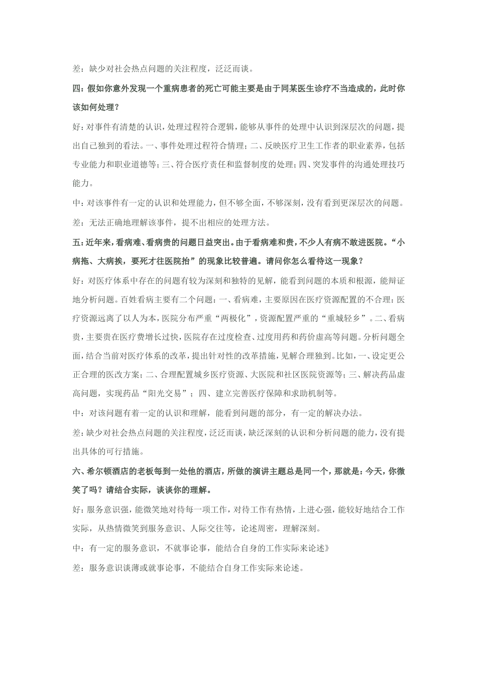 历年秦皇岛医疗系统事业单位招聘面试真题题型解析_第2页