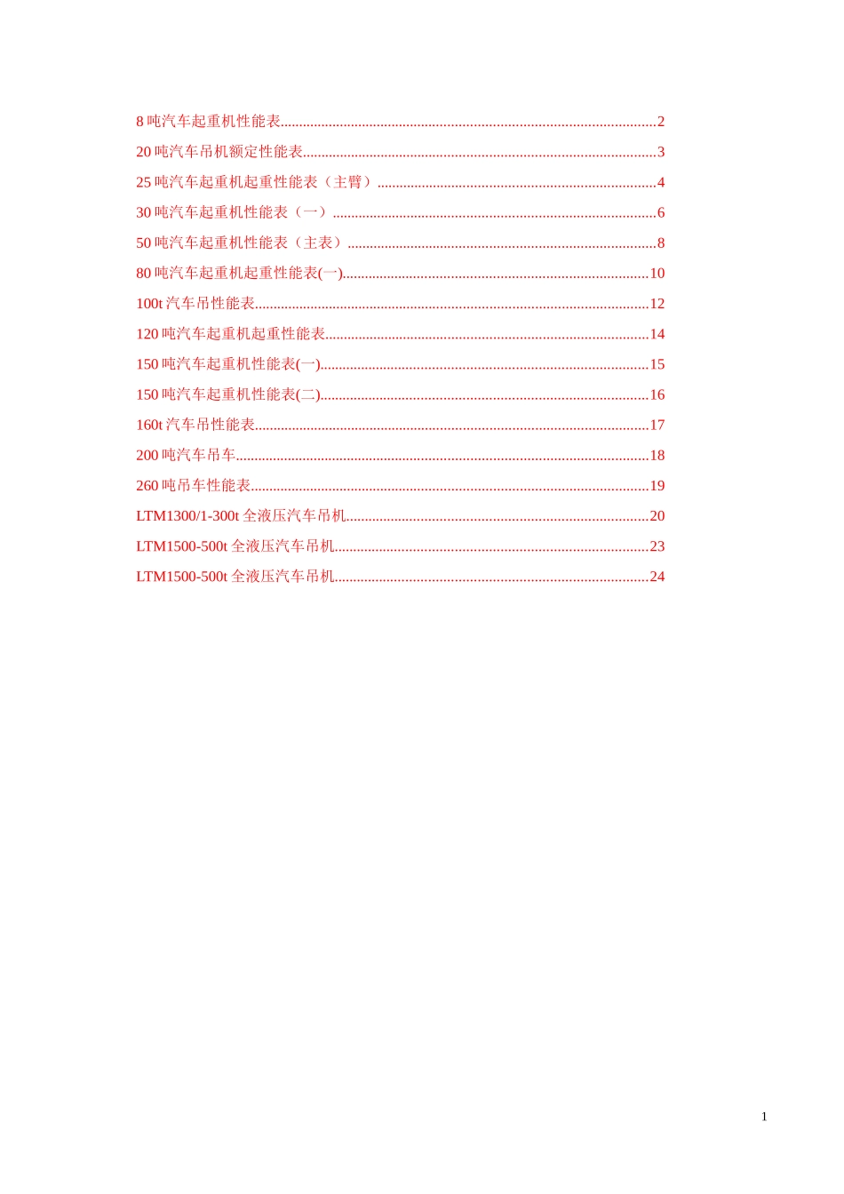 汽车吊性能表(8t-500t)_第1页