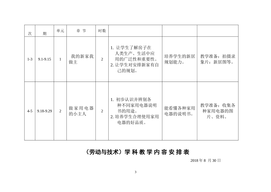 六年级劳技上册教学计划_第3页