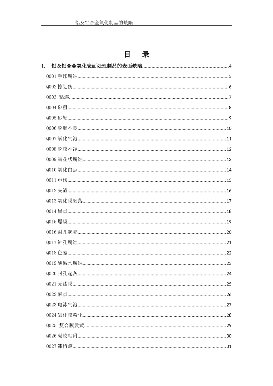 铝合金阳极氧化缺陷明细表_第1页