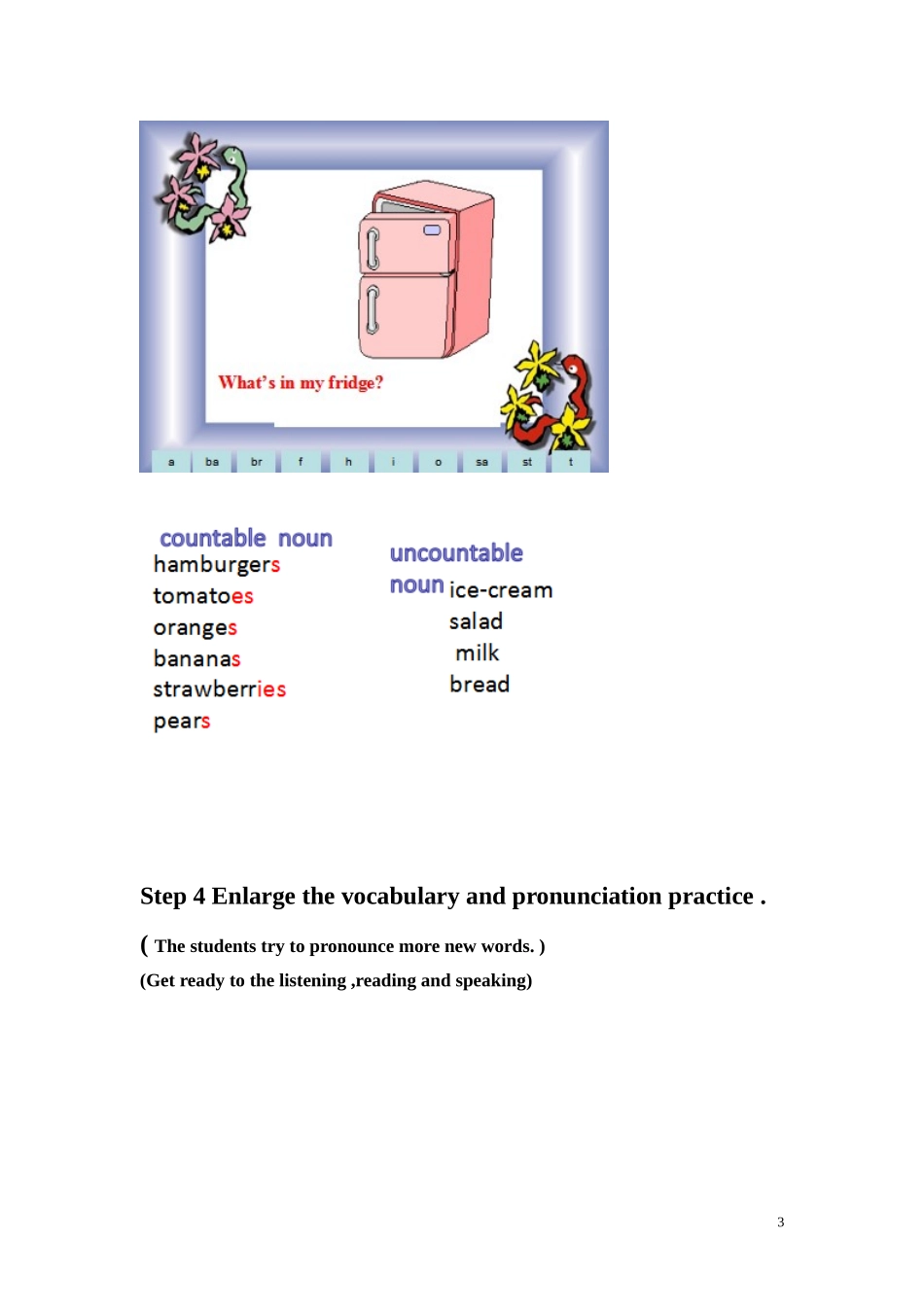 教学设计unit6-Do-you-like-bananas_第3页