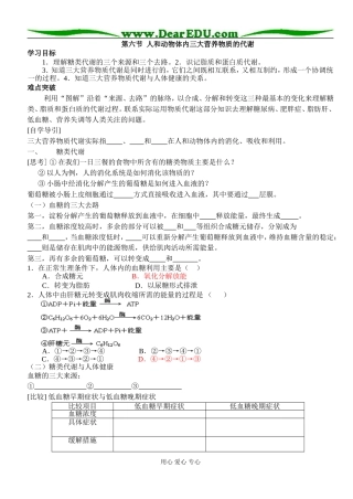 三大营养物质代谢1