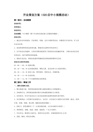 开业策划方案(精华)