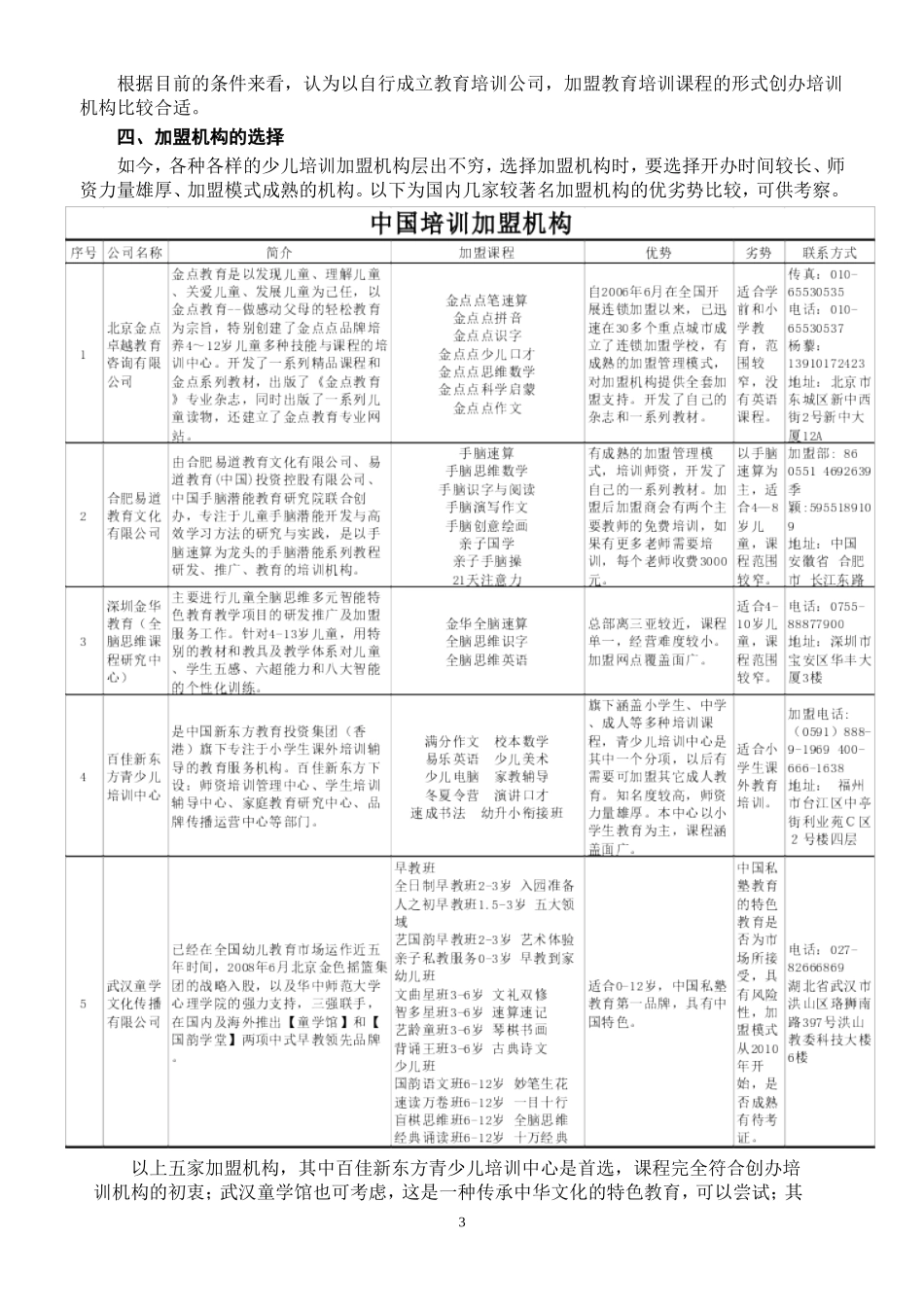 教育培训公司-创业策划书_第3页