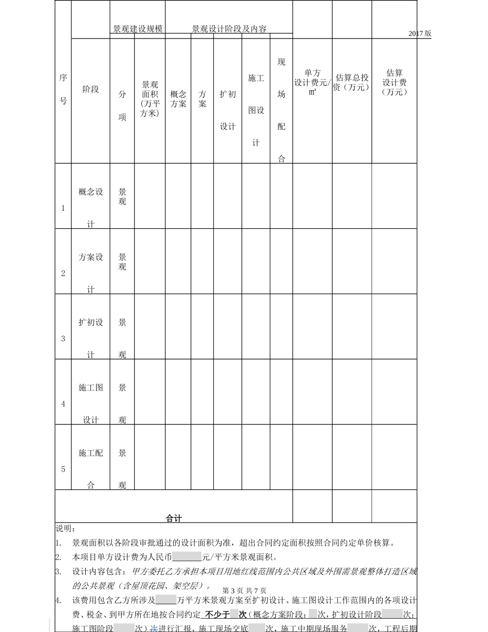 景观工程设计合同范本(2017年版)_第3页