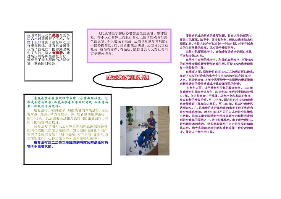 康复医学科宣传展板_第1页