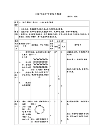 2012年秋欧店中学体育公开课教案