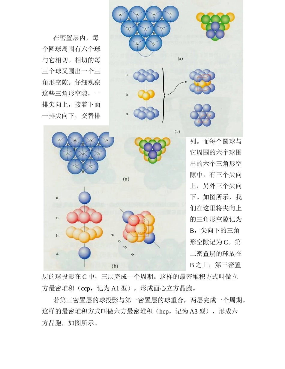 六方最密堆积中正八面体空隙和正四面体空隙_第2页