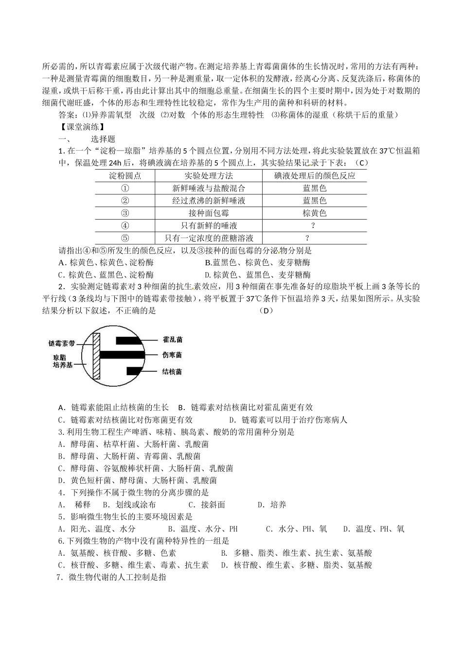 高中生物：2.2《土壤中分解尿素的细菌的分离与计数》学案（3）新人教版选修1_第3页