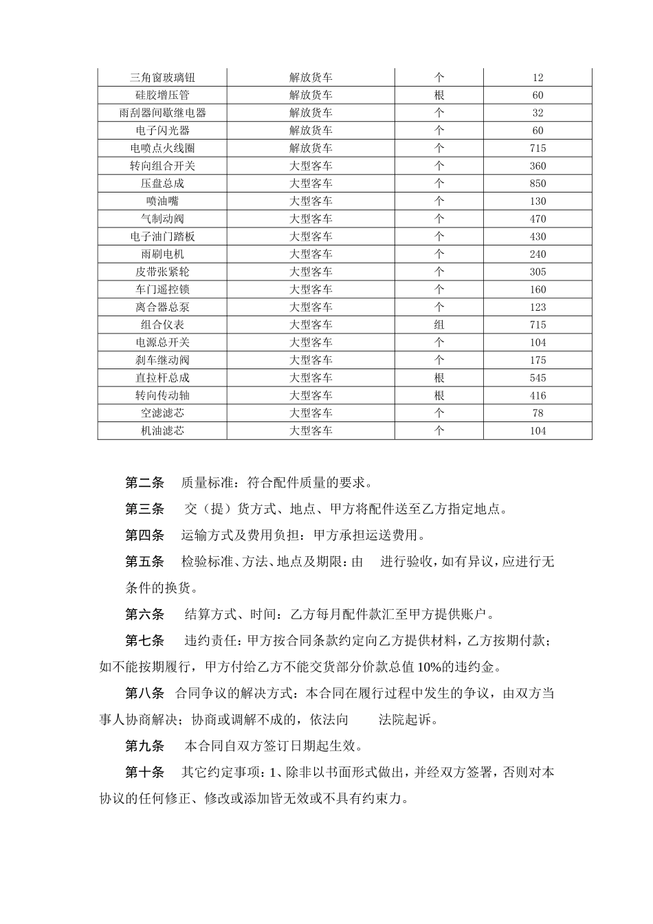 汽车材料采购合同_第2页