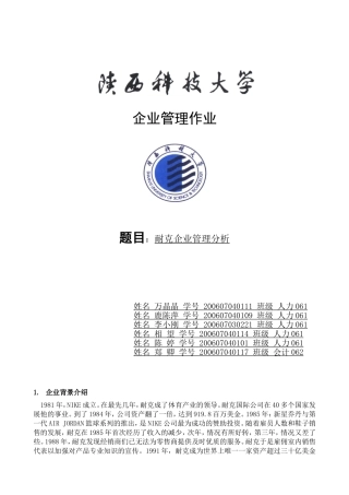 耐克企业管理分析