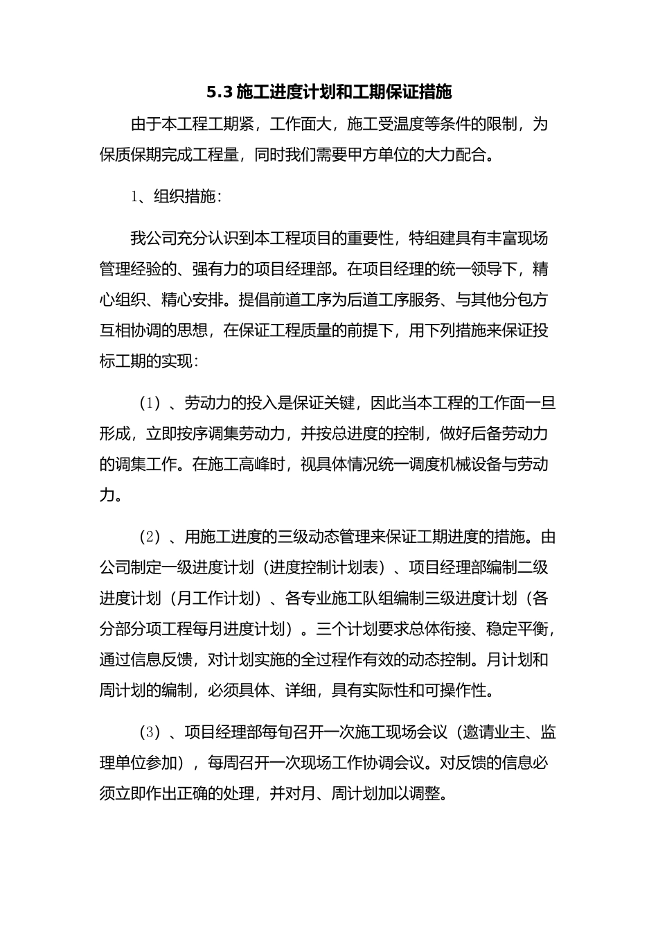 进度计划及保证措施_第1页