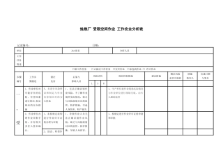 炼焦厂-受限空间作业-工作安全分析表003