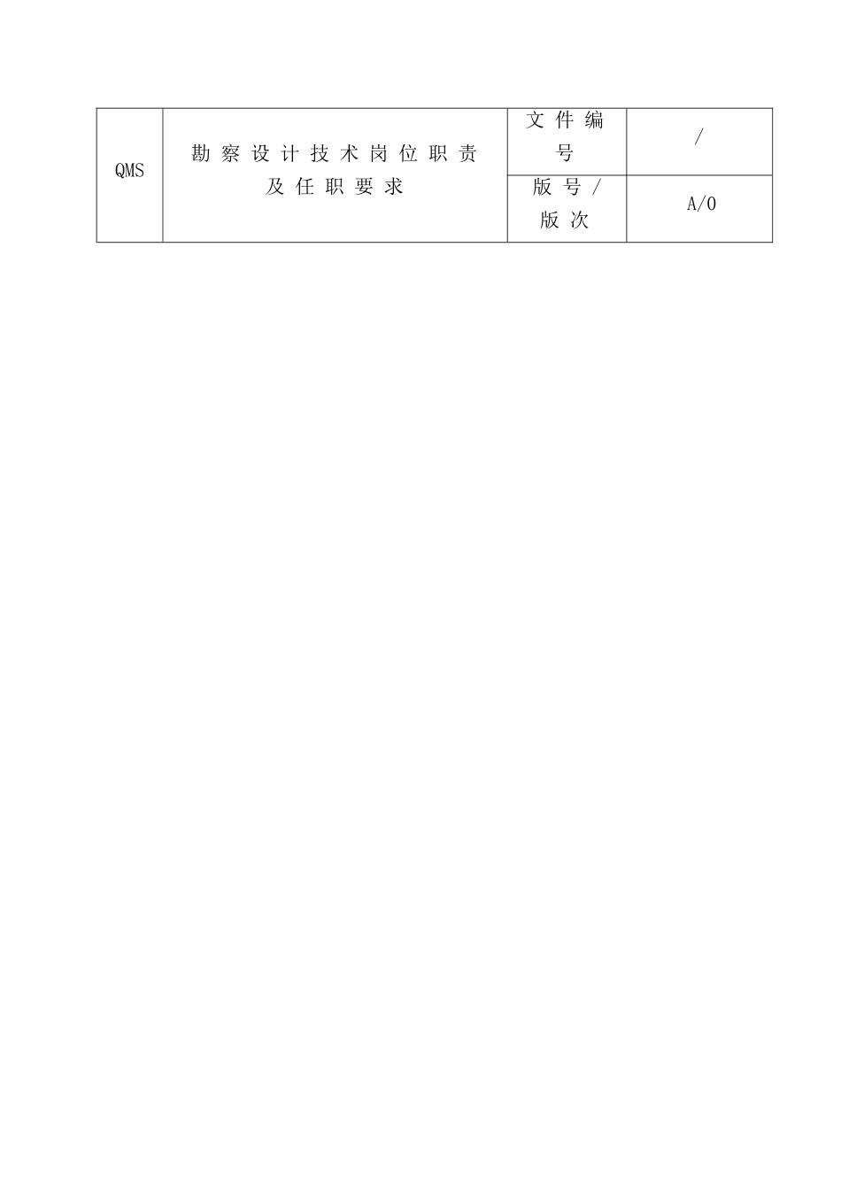 勘察设计技术岗位职责及任职要求_第1页