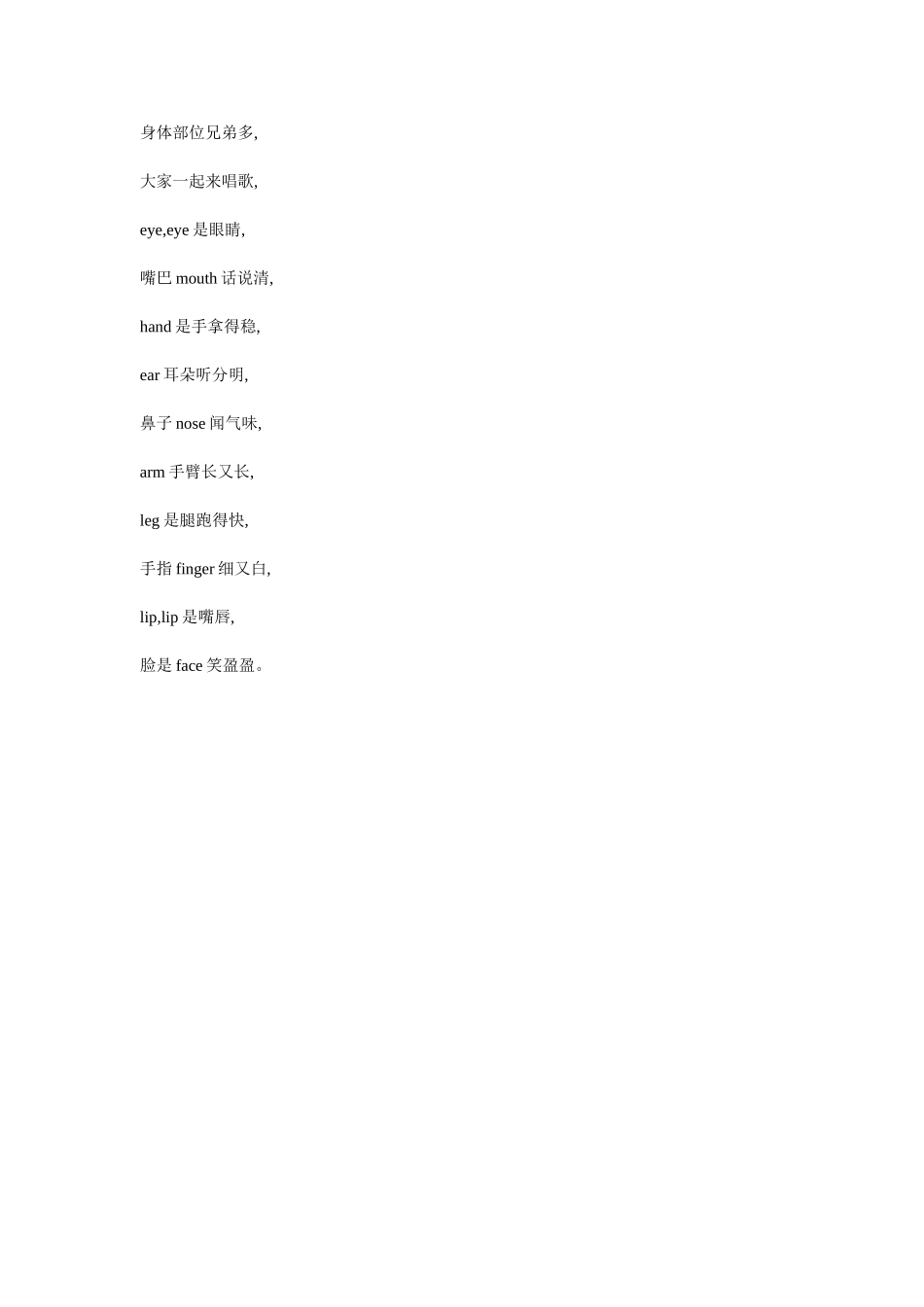 身体部位歌曲_第1页
