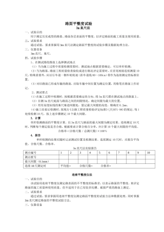 路面平整度检测