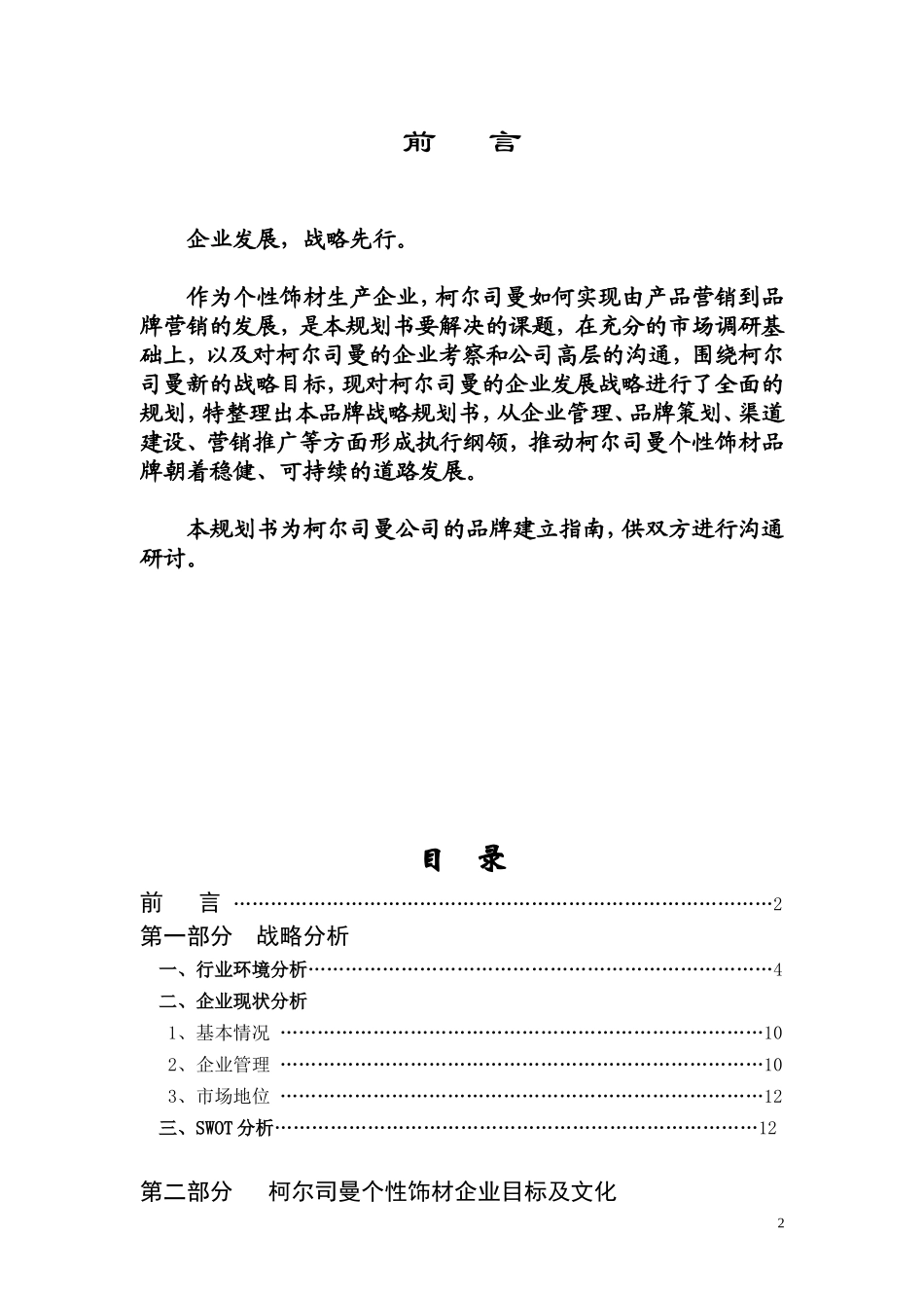 柯尔司曼品牌发展战略规划书_第2页
