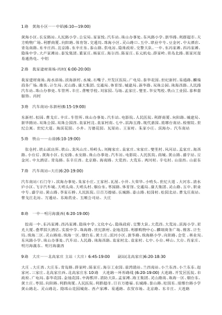 胶南城区公交车线路表(最新)