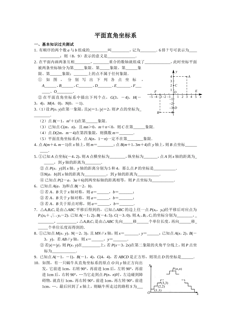 平面直角坐标系培优专题_第1页