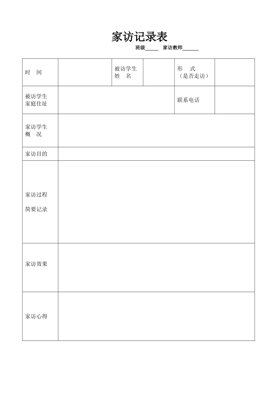 教师家访记录表[1]_第1页