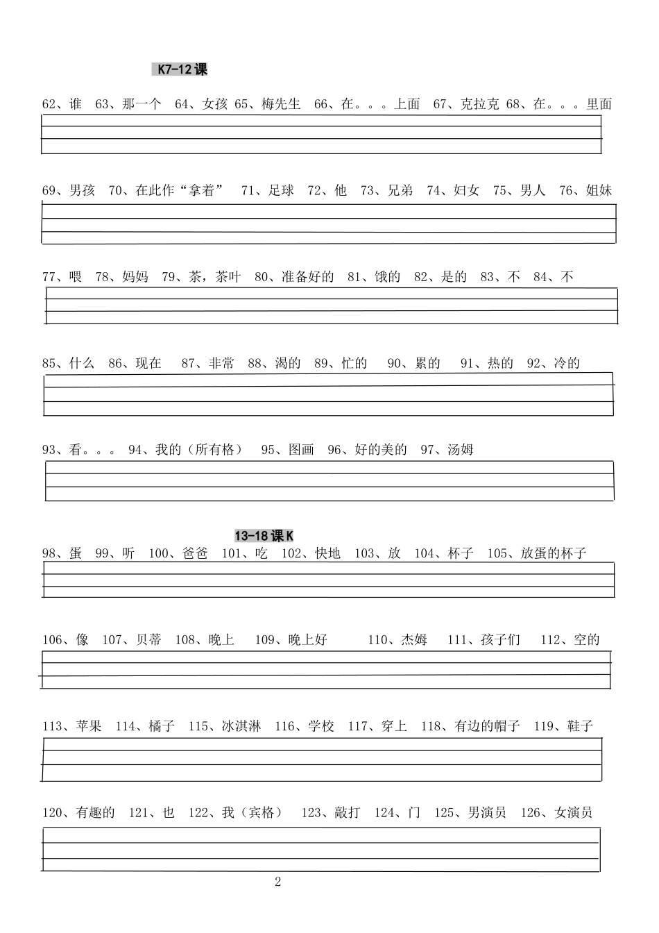 看听学单词检测表_第2页