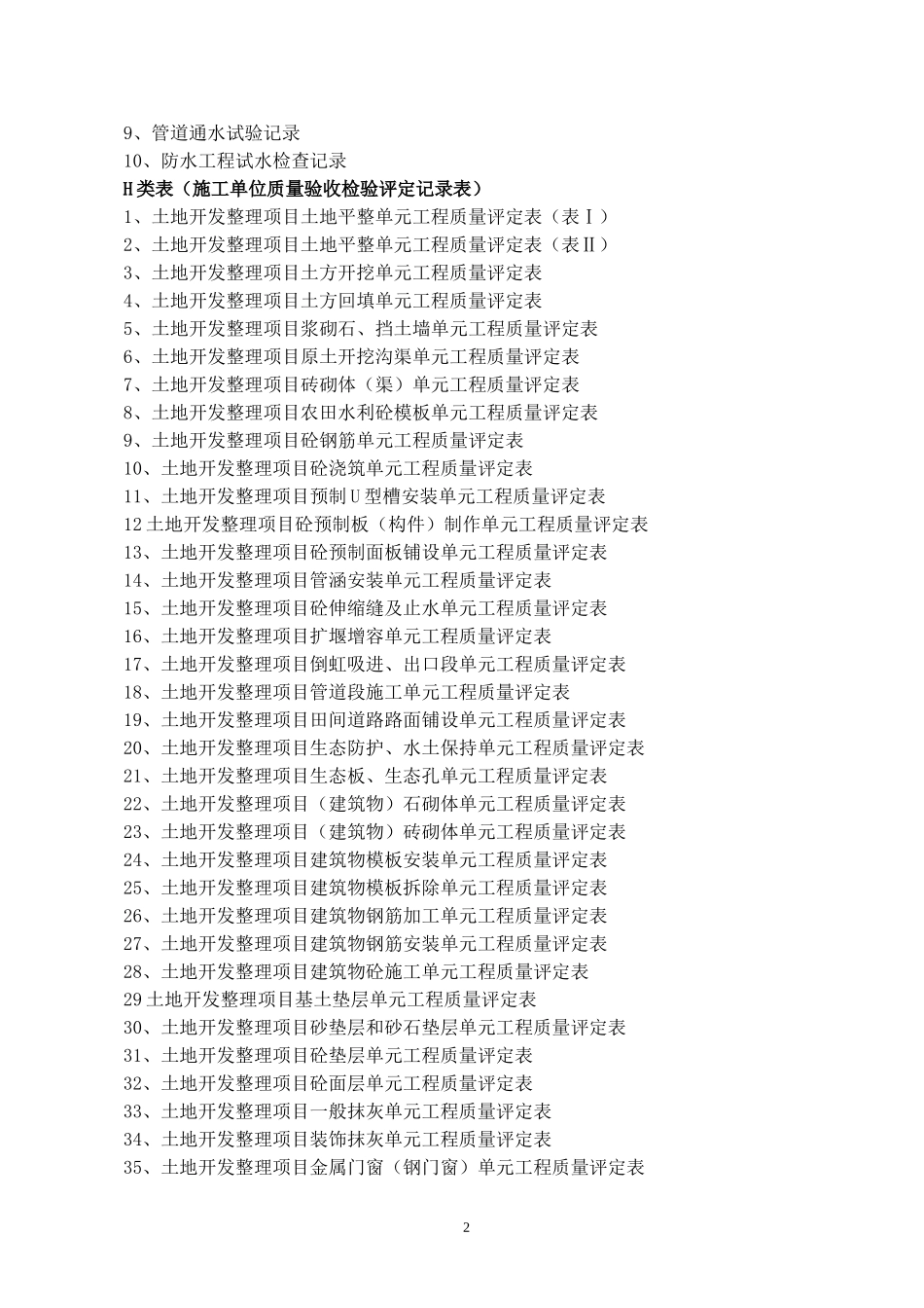 全套土地开发整理项目资料表格_第2页