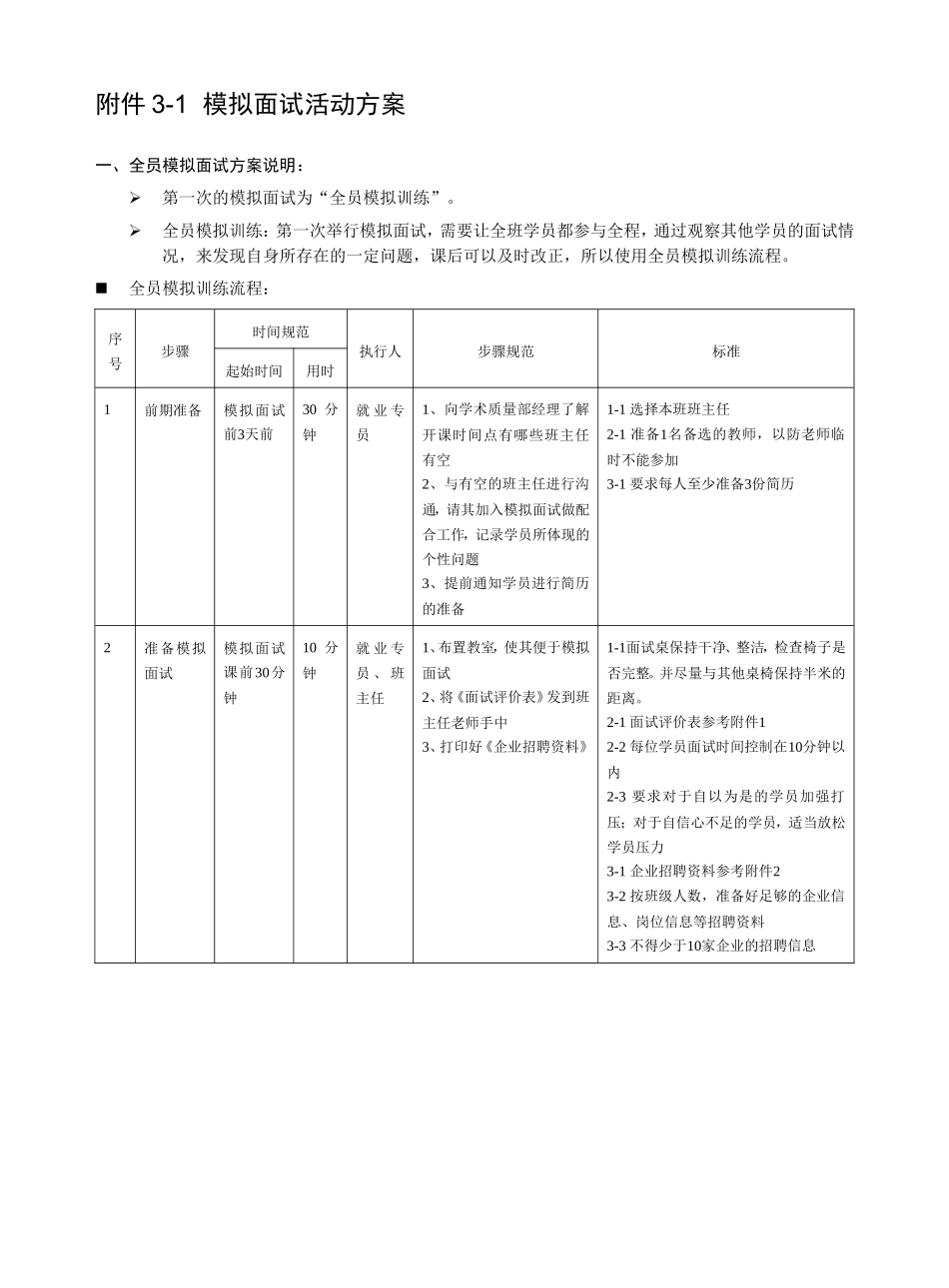 模拟面试活动方案--一_第1页